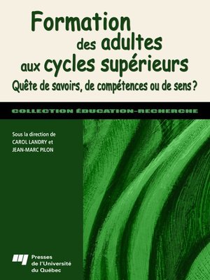 cover image of Formation des adultes aux cycles supérieurs
